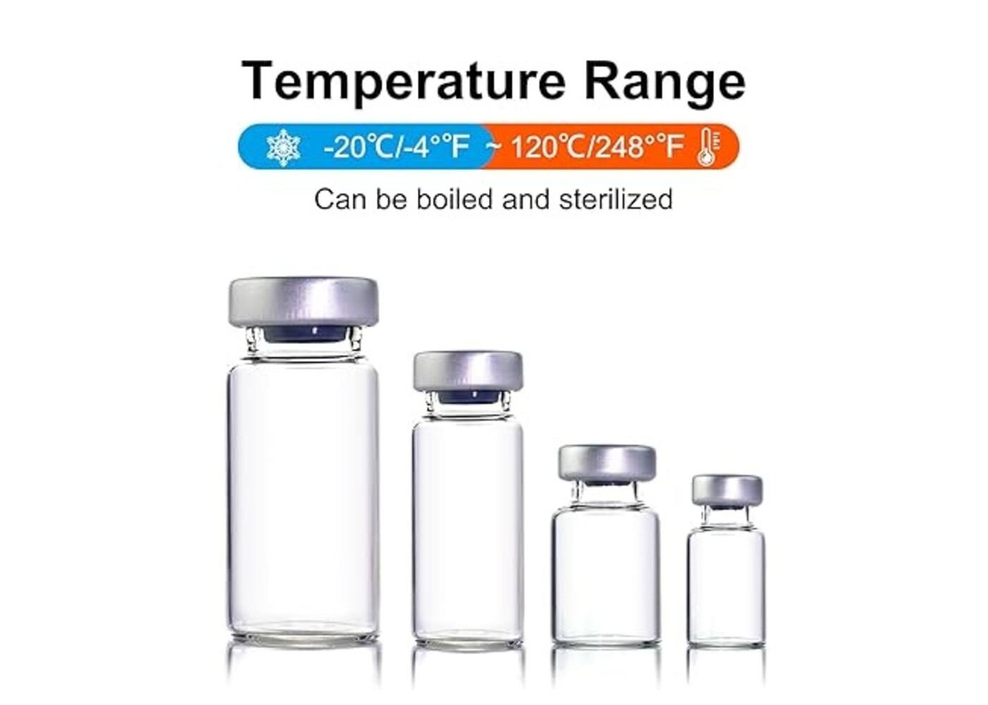 Rexar Borosilicate Glass Sealed Sample Vials with Self-Healing Septum – 3 ml (Pack of 10)
