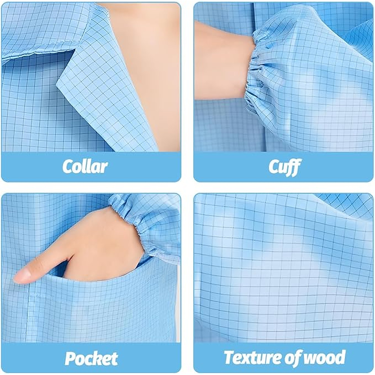 Rexar Anti-Static Laboratory Coat with Elastic Cuffs and Storage Pockets for Professional Laboratory Use