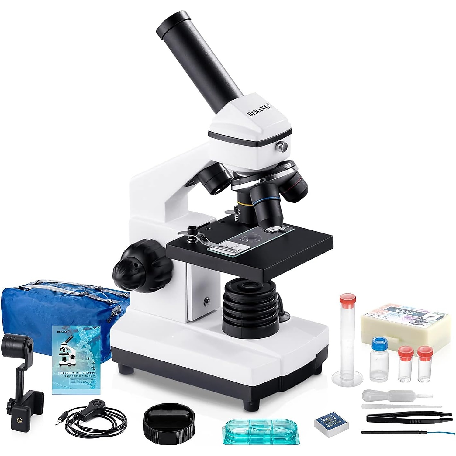 Rexar Professional Biological Microscope 100X–2000X with LED Illumination and Smartphone Adapter