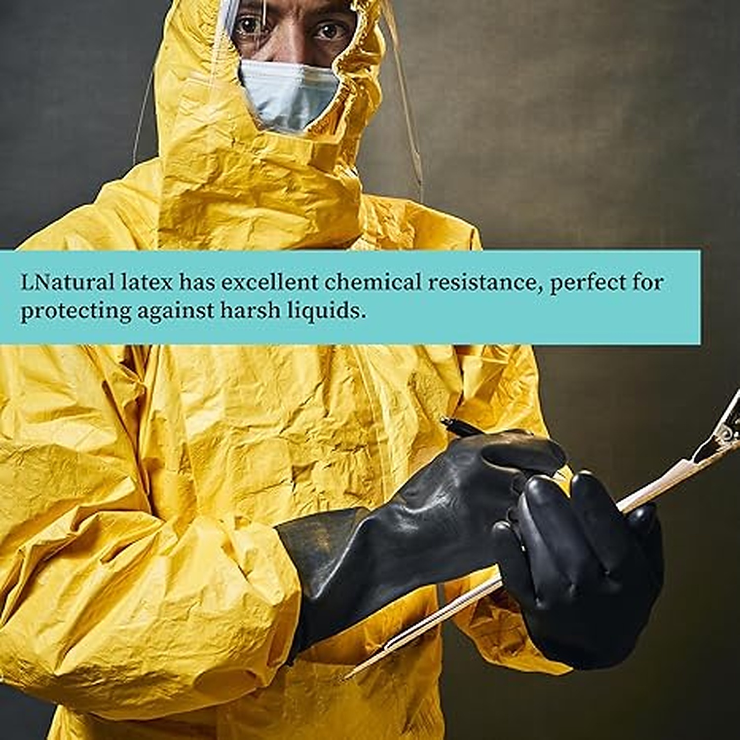 Rexar Heavy Duty Chemical Resistant Rubber Gloves – 35 cm Laboratory and Industrial Protection