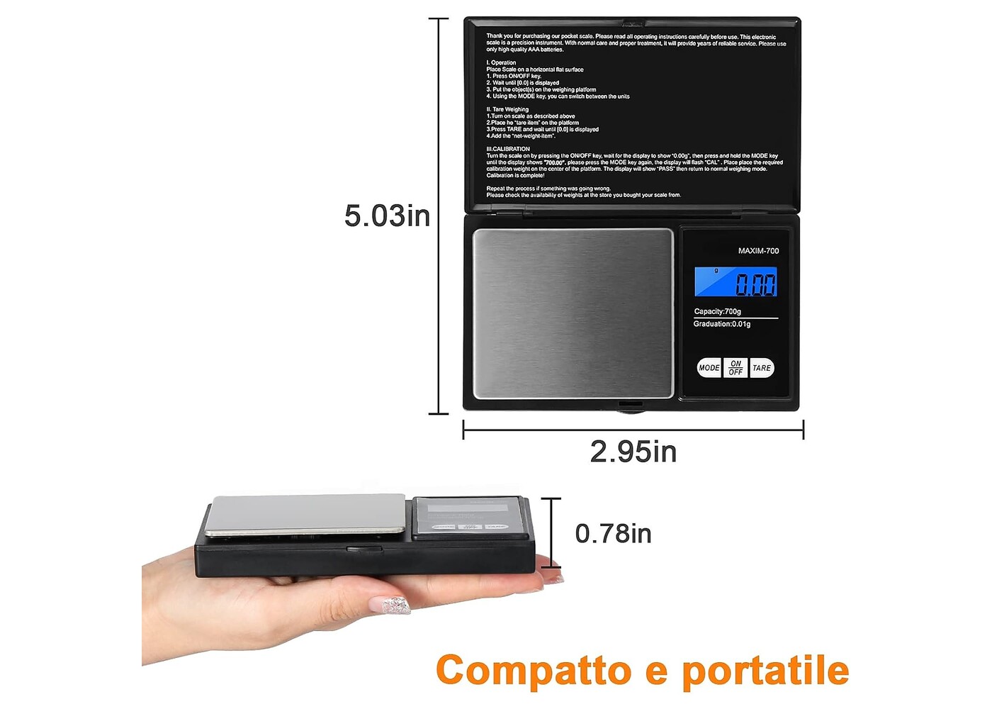 Rexar Digital Precision Scale – 0.01 g Laboratory Scale