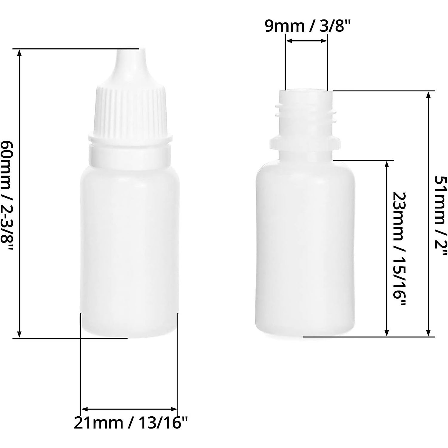 Rexar Plastic Dropper Bottles – 10 ml Laboratory Sample Bottles