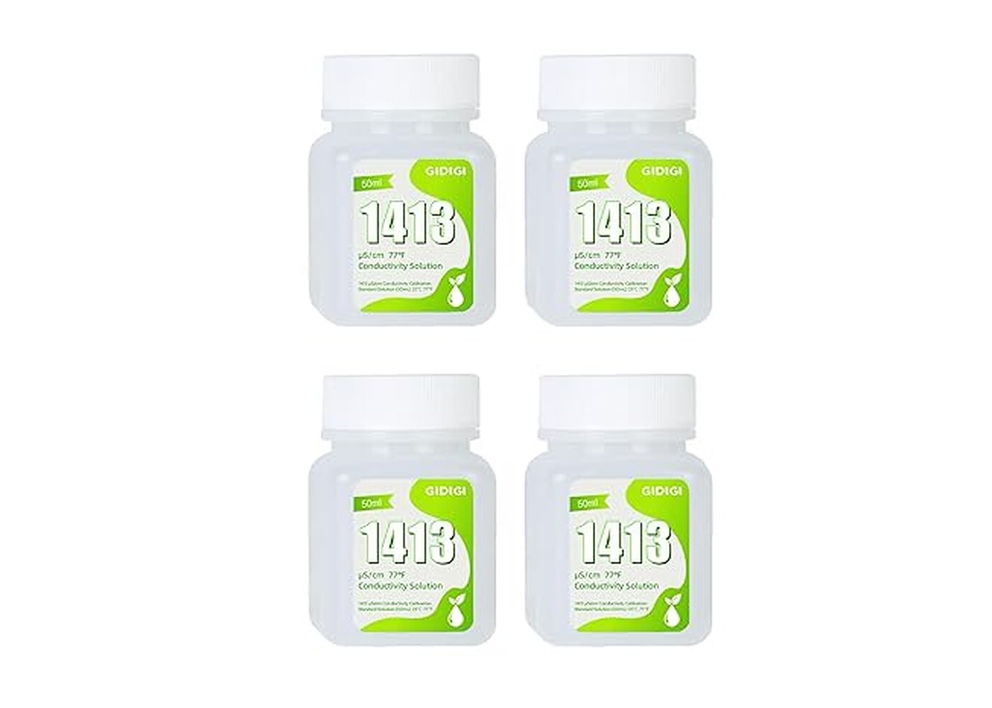 Rexar EC Calibration Solution 1413 µS/cm for EC and TDS Meters – 4 Bottles of 50 ml