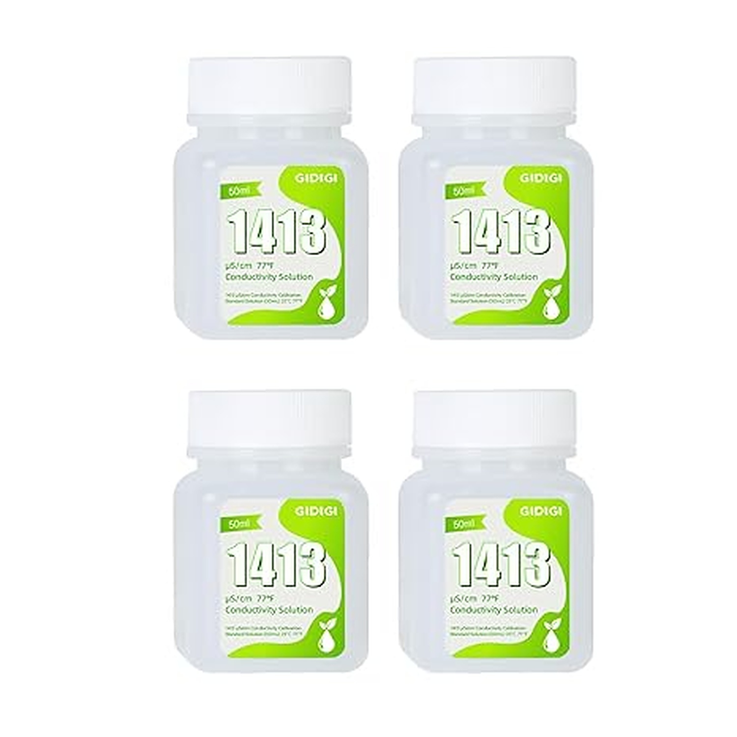 Rexar EC Calibration Solution 1413 µS/cm for EC and TDS Meters – 4 Bottles of 50 ml