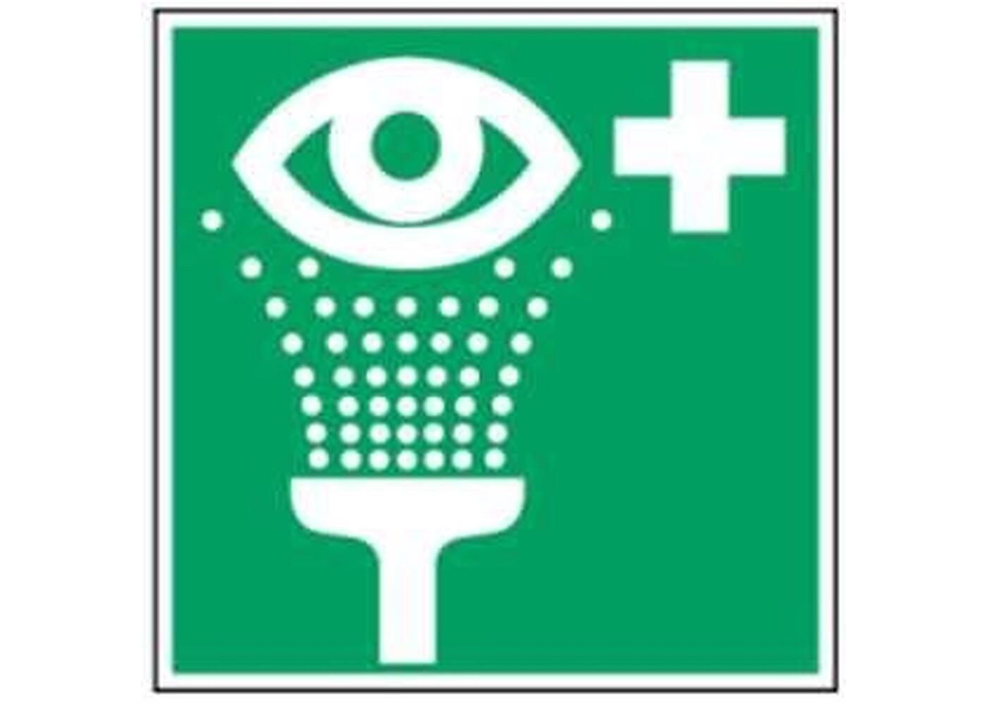 Rexar Eyewash Station Safety Sign – PVC Emergency Eyewash Location Marker (14.8 × 14.8 cm)