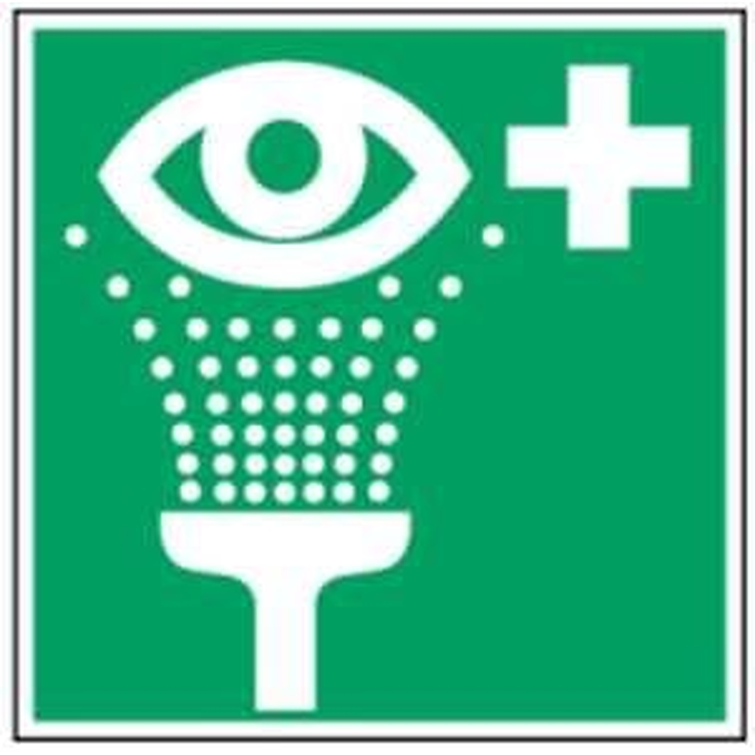 Rexar Eyewash Station Safety Sign – PVC Emergency Eyewash Location Marker (14.8 × 14.8 cm)