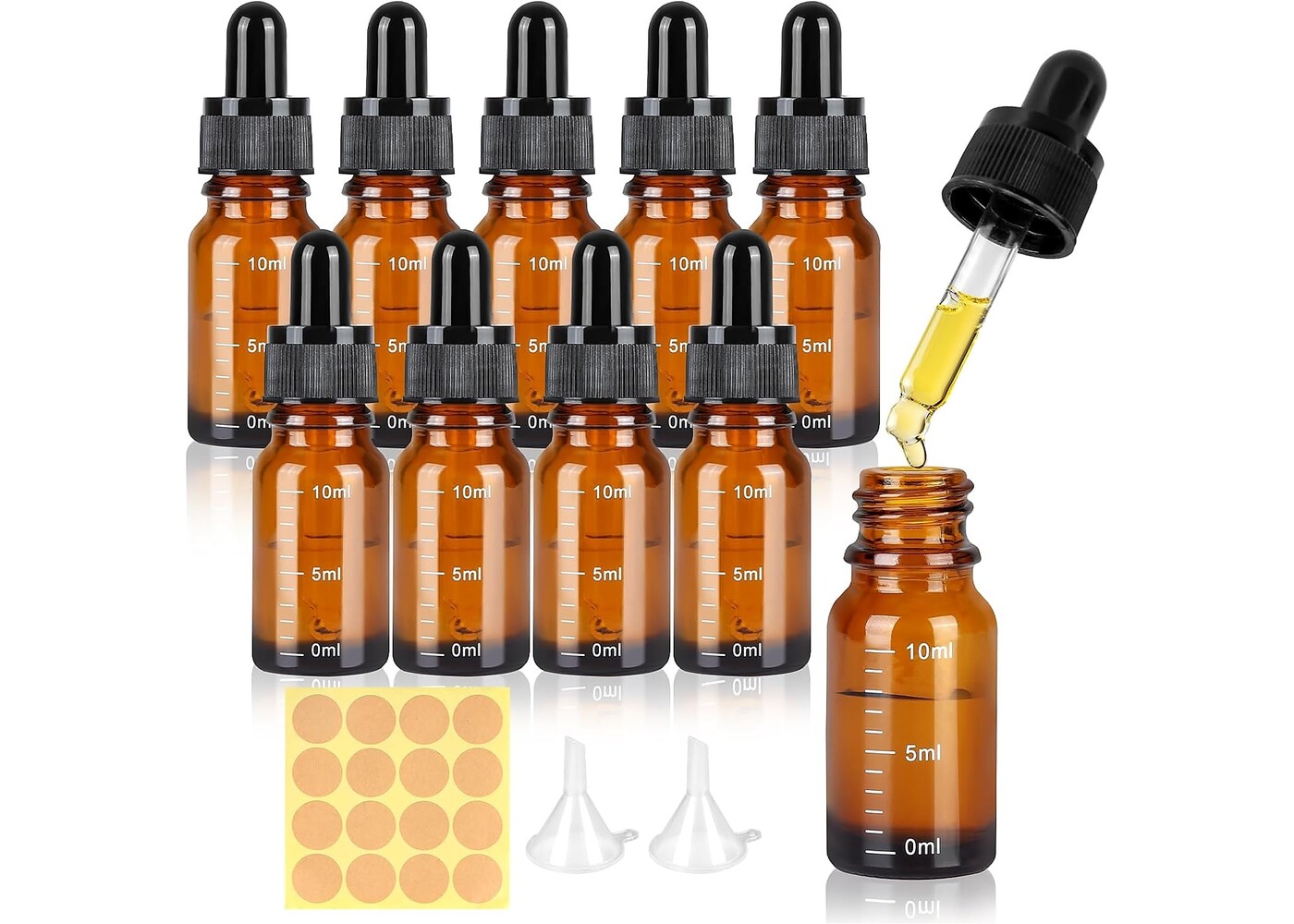 Rexar Glass Dropper Bottles – 10 ml Laboratory Sample Bottles