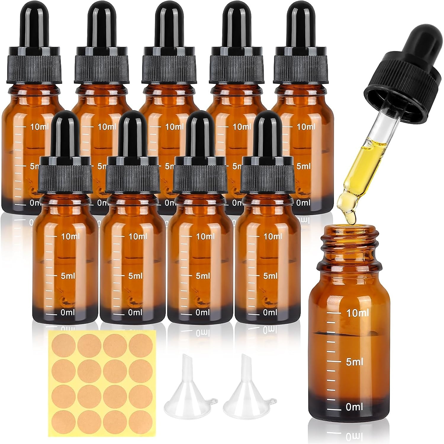 Rexar Glass Dropper Bottles – 10 ml Laboratory Sample Bottles