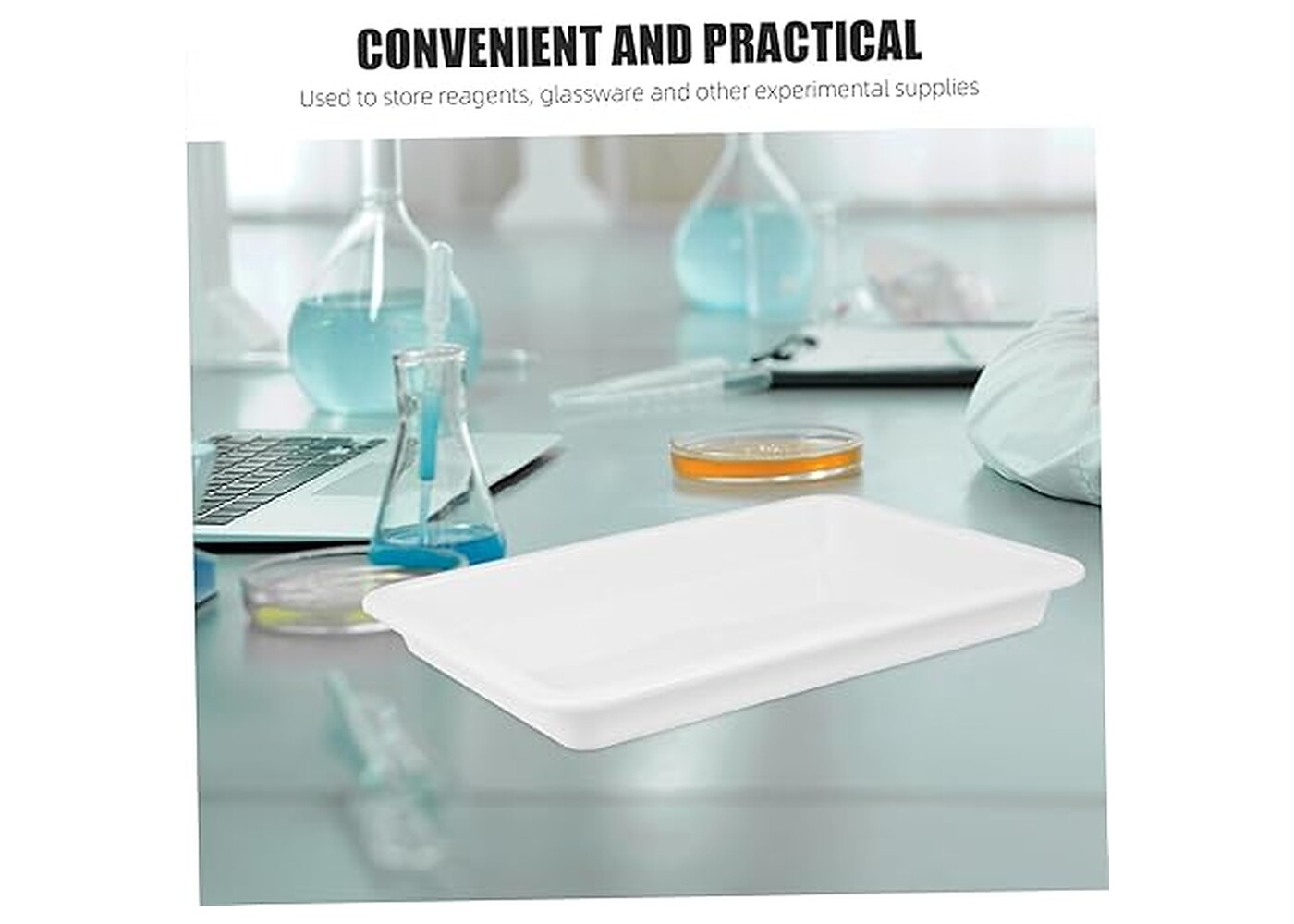 Rexar Plastic Laboratory Mixing Tray for Chemical Reagents, Weighing and Sample Handling