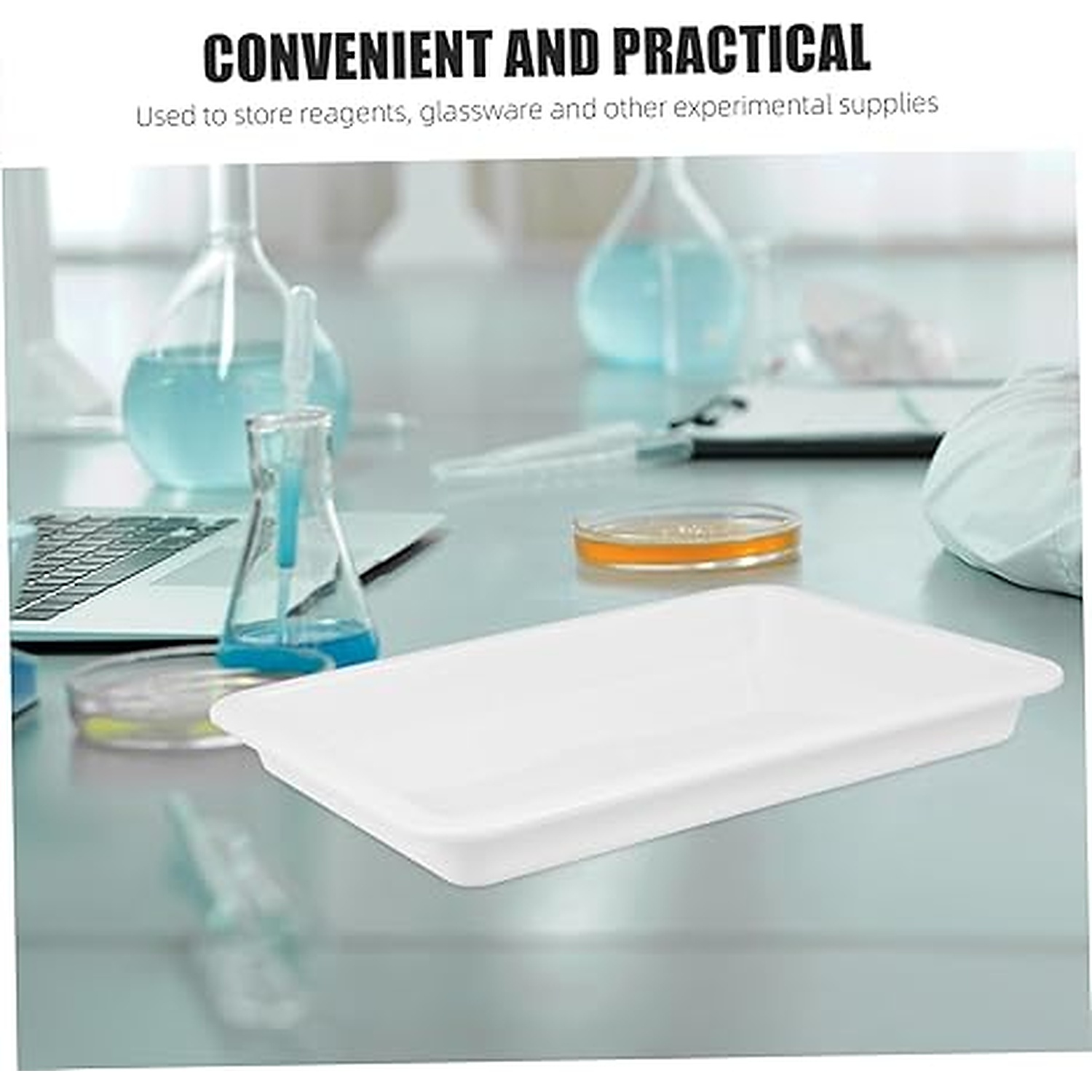 Rexar Plastic Laboratory Mixing Tray for Chemical Reagents, Weighing and Sample Handling
