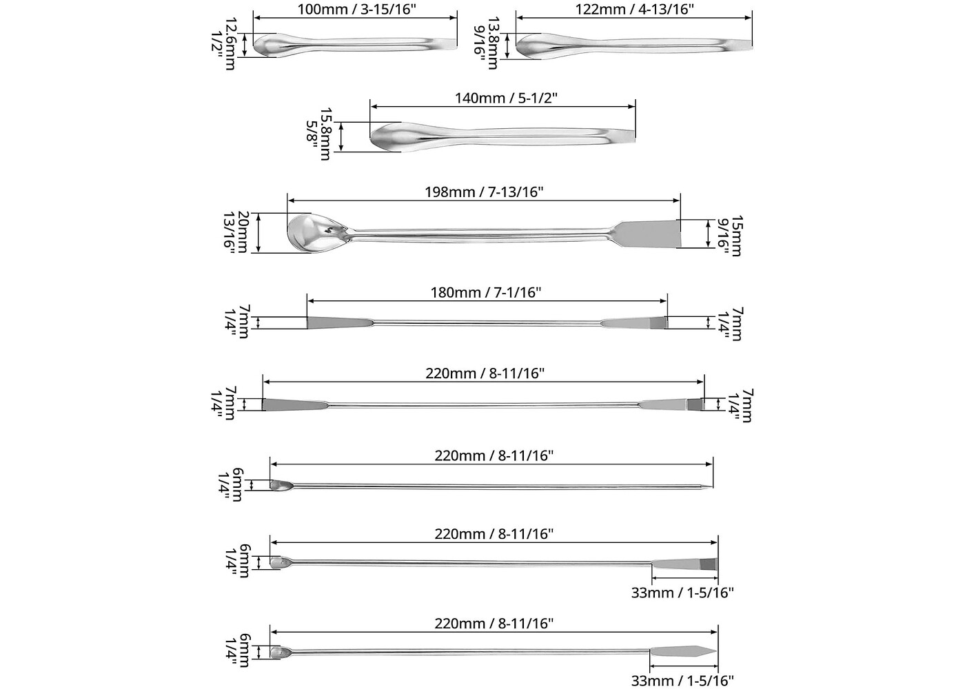 Rexar Laboratory Spatulas – Stainless Steel Sample Spatulas