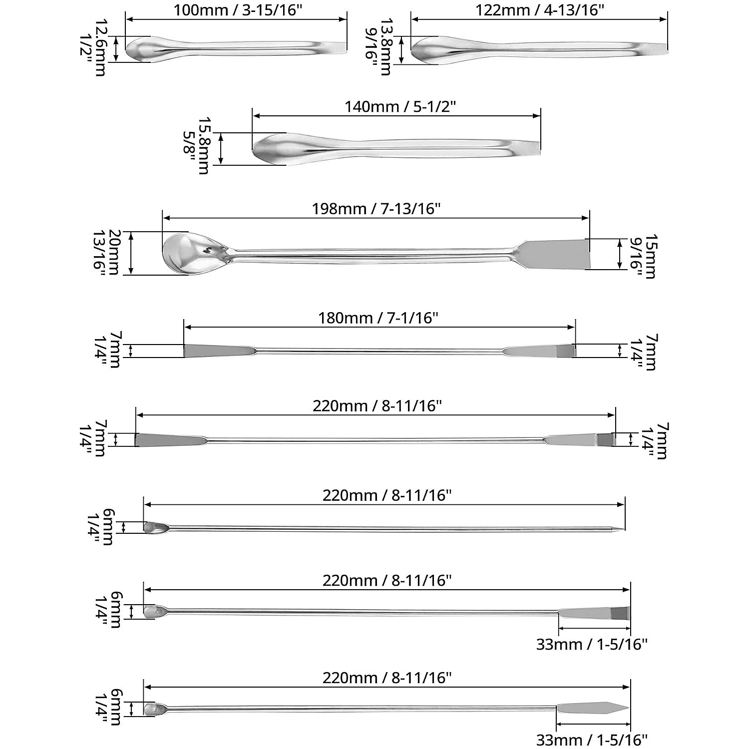 Rexar Laboratory Spatulas – Stainless Steel Sample Spatulas
