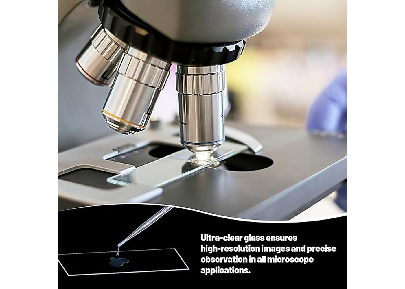 Rexar Microscope Slides and Coverslips Set – 100 Glass Slides, 200 Coverslips and 10 Pipettes