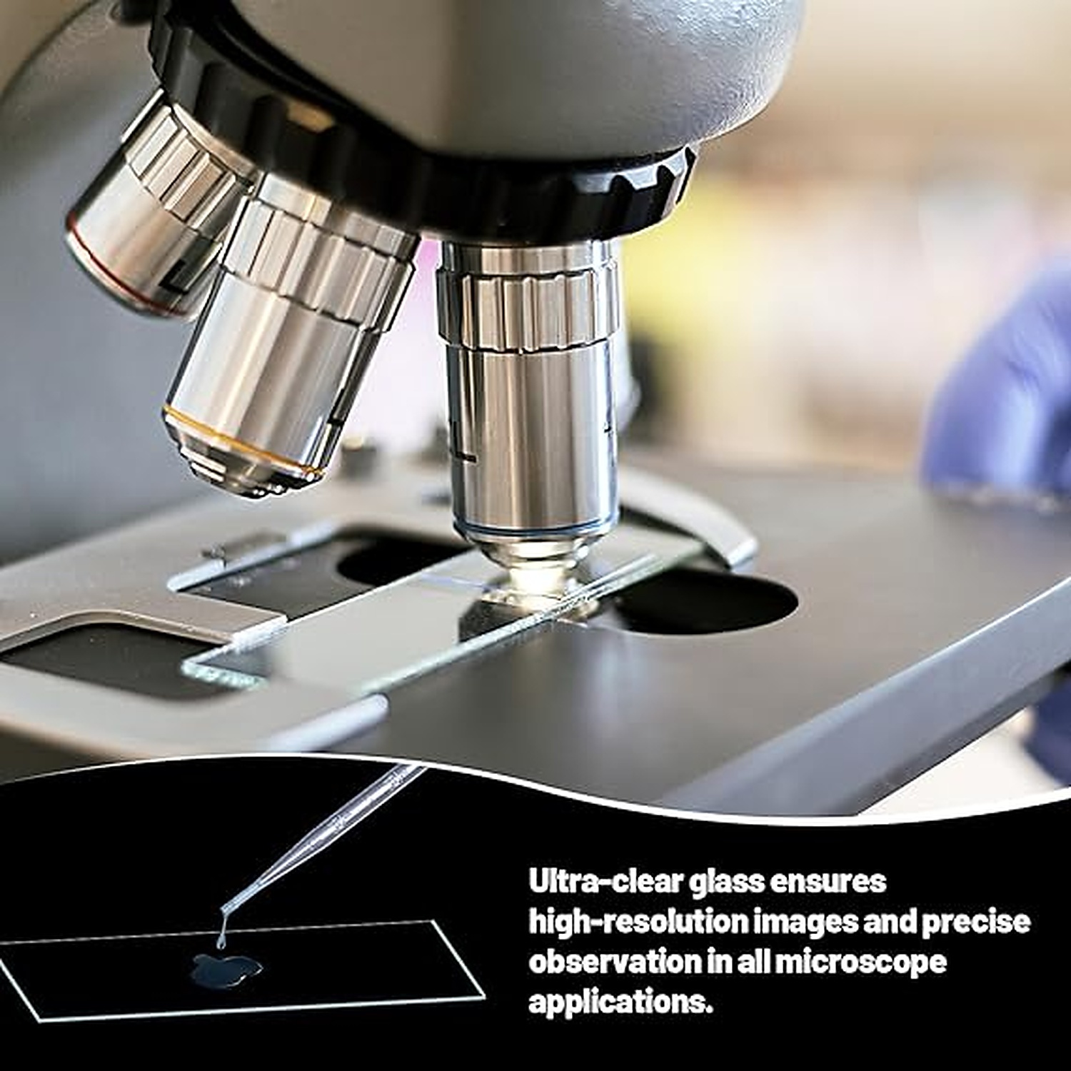 Rexar Microscope Slides and Coverslips Set – 100 Glass Slides, 200 Coverslips and 10 Pipettes