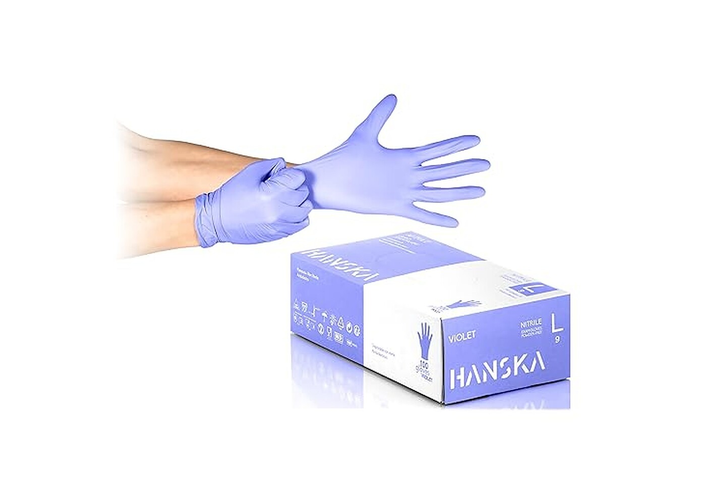 Rexar Powder-Free Nitrile Gloves Purple, Non-Sterile Disposable Gloves – Box of 100