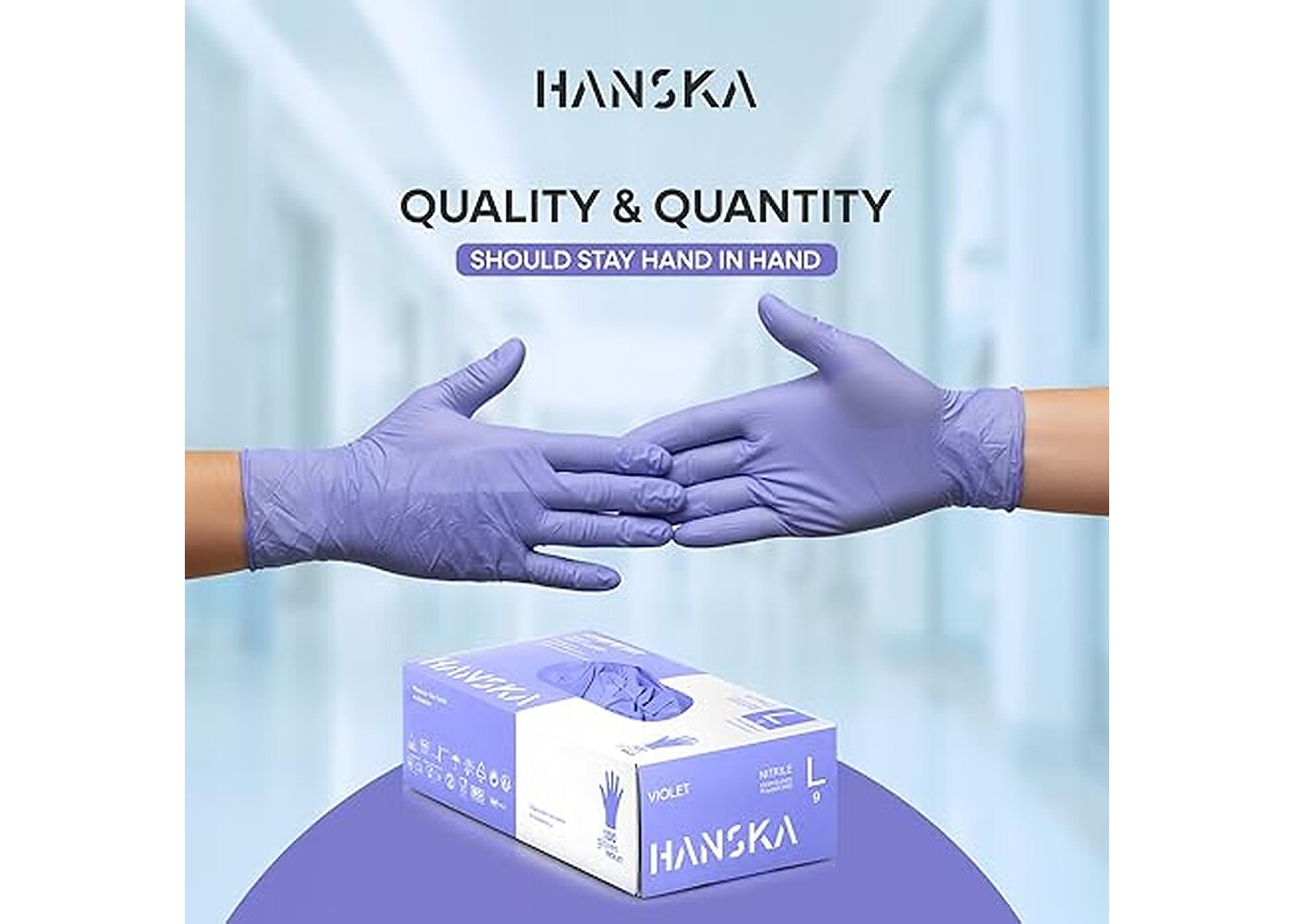 Rexar Powder-Free Nitrile Gloves Purple, Non-Sterile Disposable Gloves – Box of 100