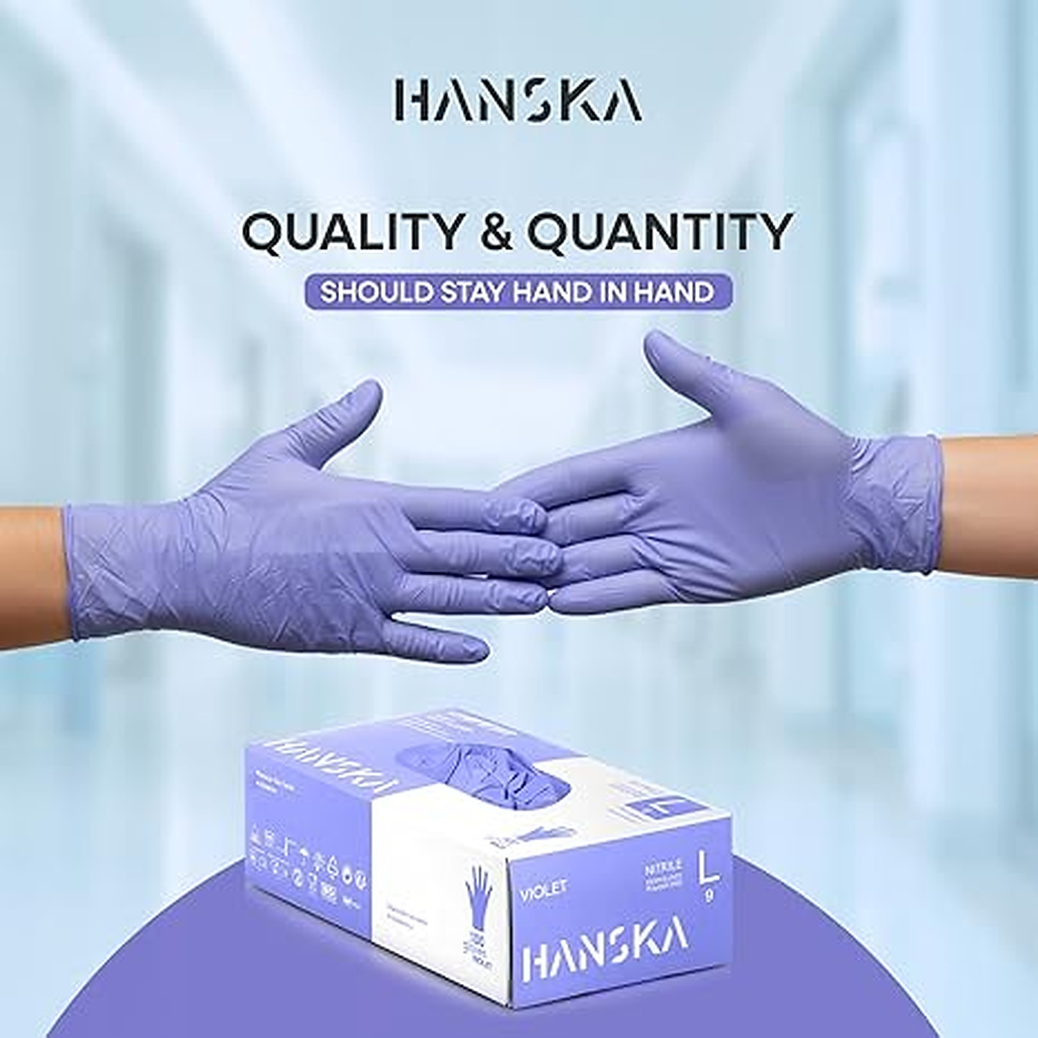 Rexar Powder-Free Nitrile Gloves Purple, Non-Sterile Disposable Gloves – Box of 100