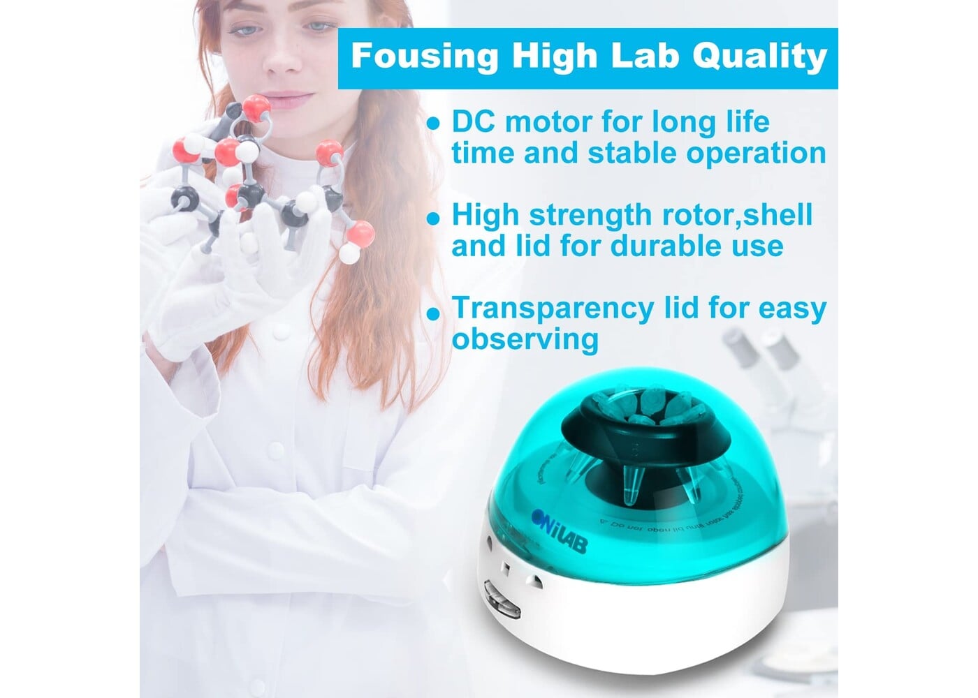 Rexar ONiLAB Mini Centrifuge – 7000 RPM Laboratory Centrifuge