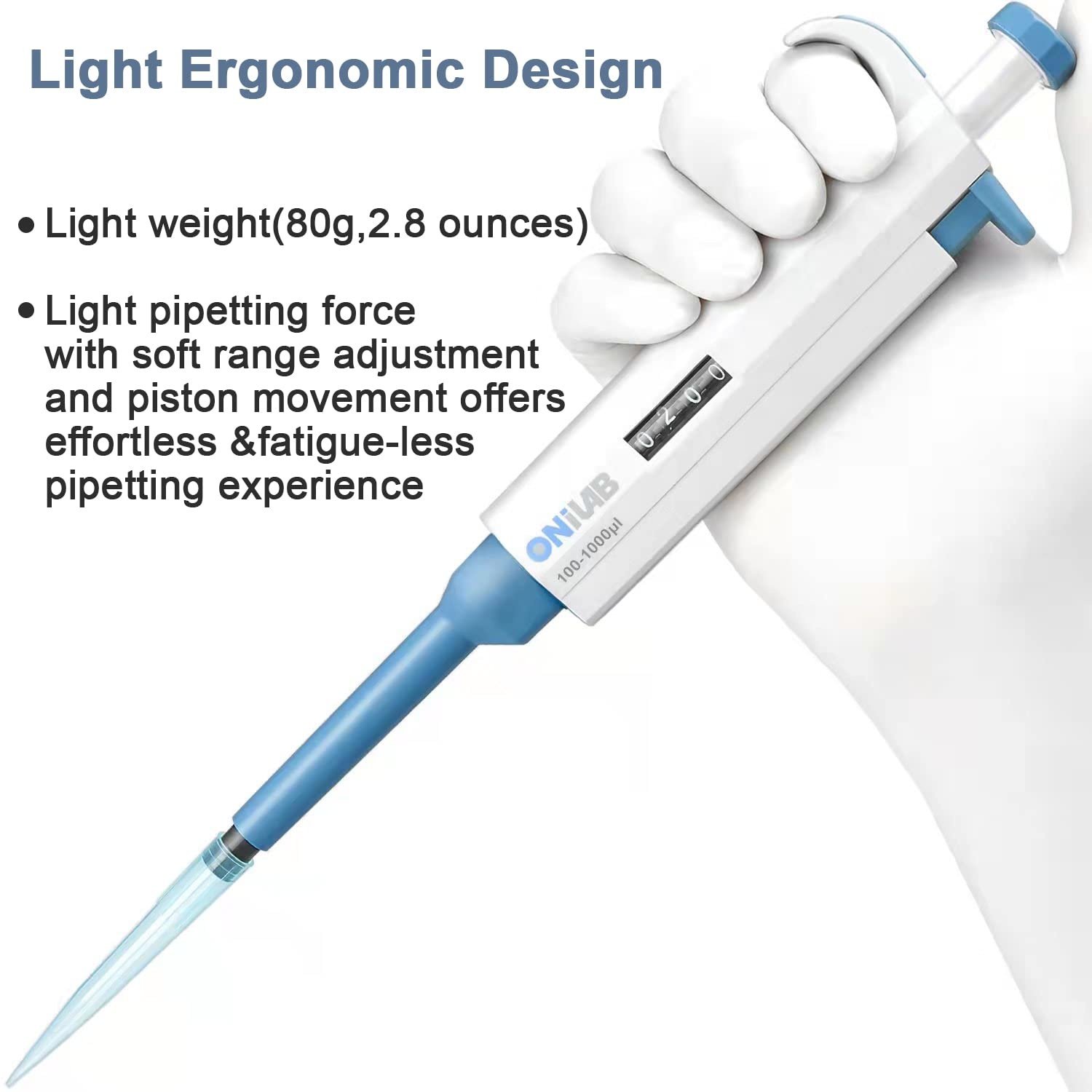 Rexar ONiLAB Laboratory Micropipette – 100–1000 µL Adjustable Pipette