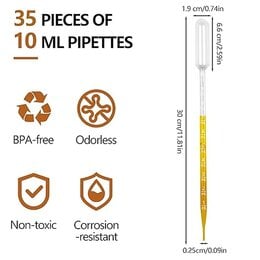 Rexar Plastic Transfer Pipettes – 10 ml (35 pcs)