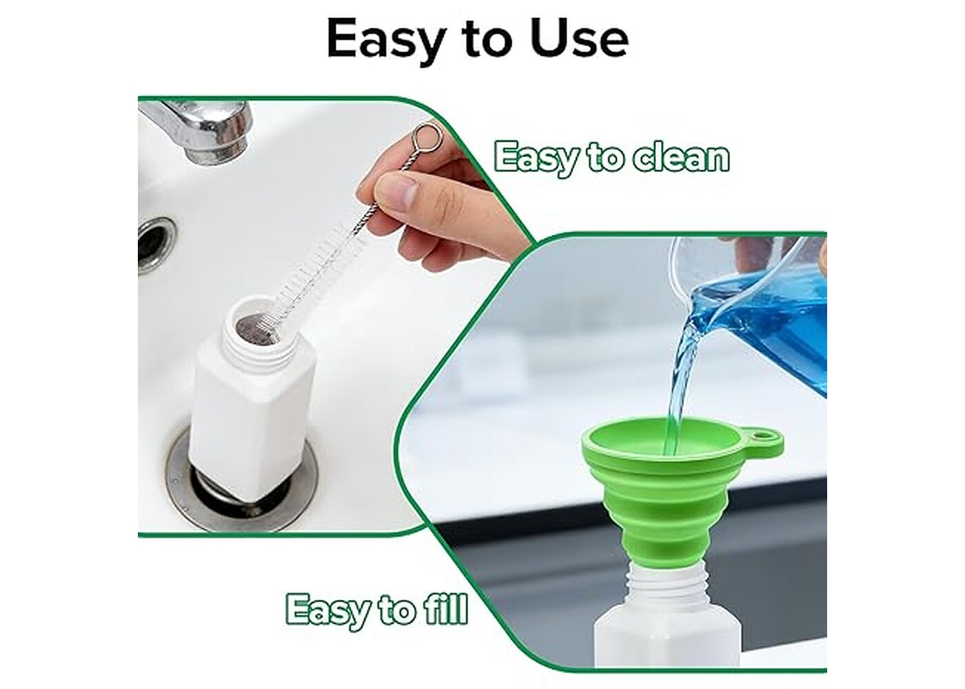 Rexar HDPE Reagent Bottles 120 ml with Screw Caps – Leakproof Laboratory Bottles, Pack of 6