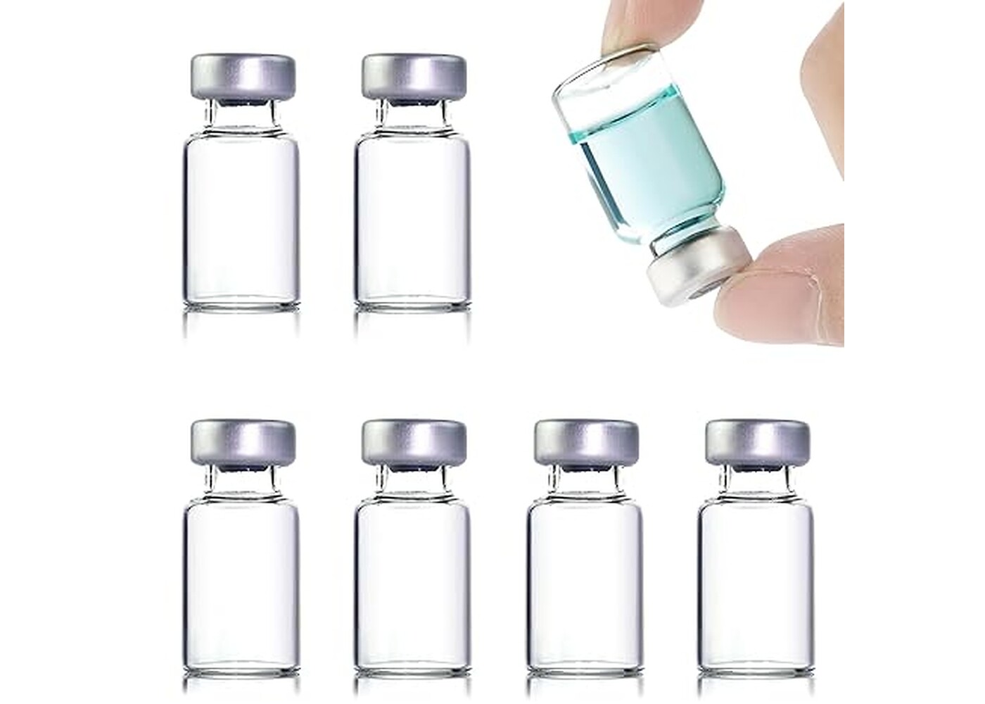 Rexar Borosilicate Glass Sealed Sample Vials with Self-Healing Septum – 3 ml (Pack of 10)