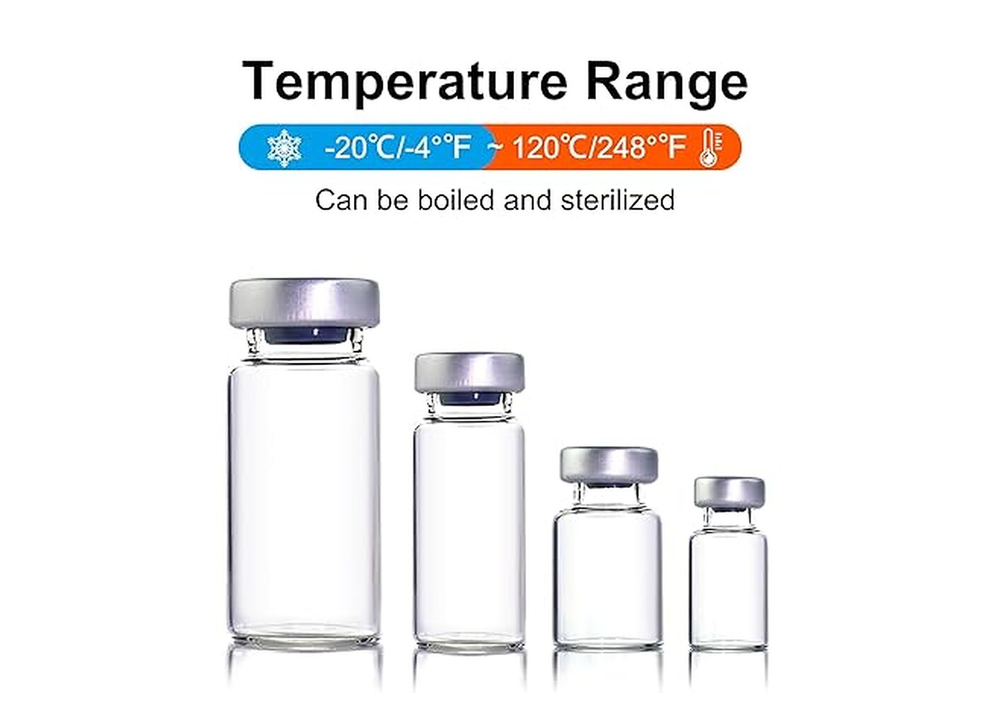 Rexar Borosilicate Glass Sealed Sample Vials with Self-Healing Septum – 3 ml (Pack of 10)
