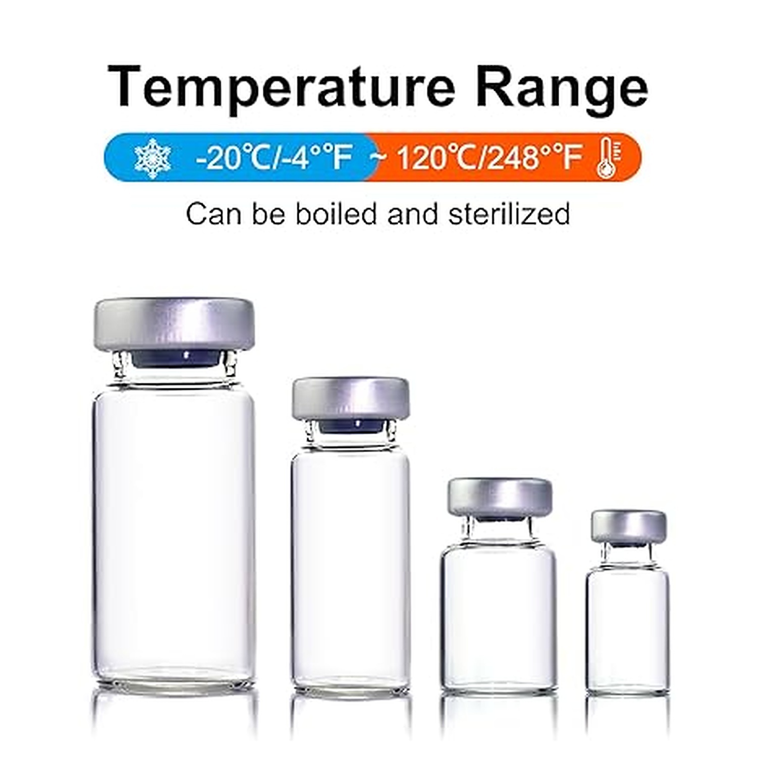Rexar Borosilicate Glass Sealed Sample Vials with Self-Healing Septum – 3 ml (Pack of 10)