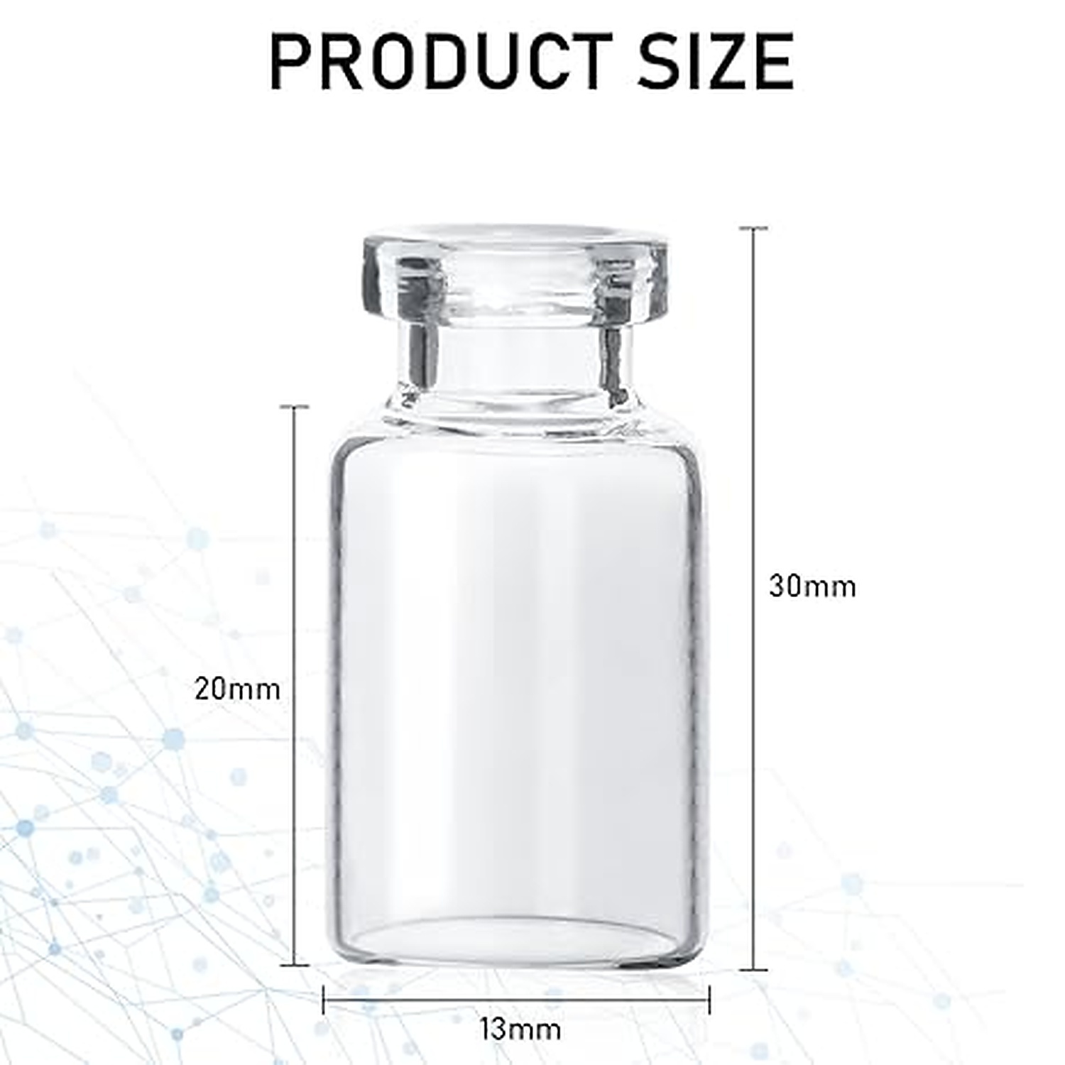 Rexar Borosilicate Glass Sealed Sample Vials with Self-Healing Septum – 3 ml (Pack of 10)
