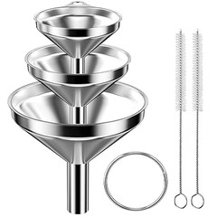 Rexar Stainless Steel Funnel Set – 3 Piece Set