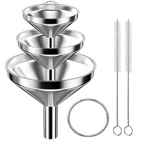 Rexar Stainless Steel Funnel Set – 3 Piece Set