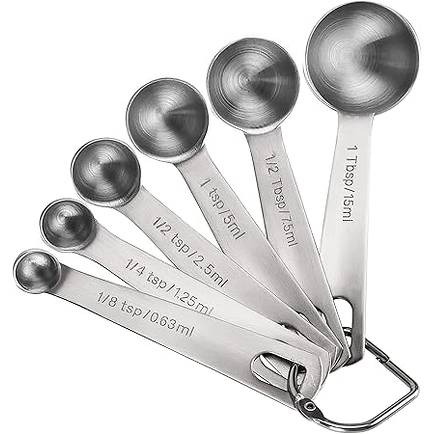 Rexar 18/8 Stainless Steel Measuring Spoon Set with Metric Markings – 6 Piece Set