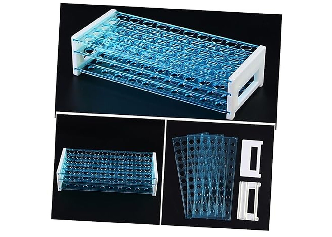 Rexar Detachable Test Tube Rack for Laboratory and Centrifuge Tubes – Tube Holder for 50 Tubes