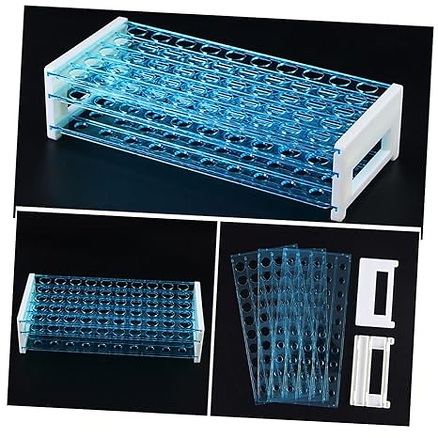 Rexar Detachable Test Tube Rack for Laboratory and Centrifuge Tubes – Tube Holder for 50 Tubes