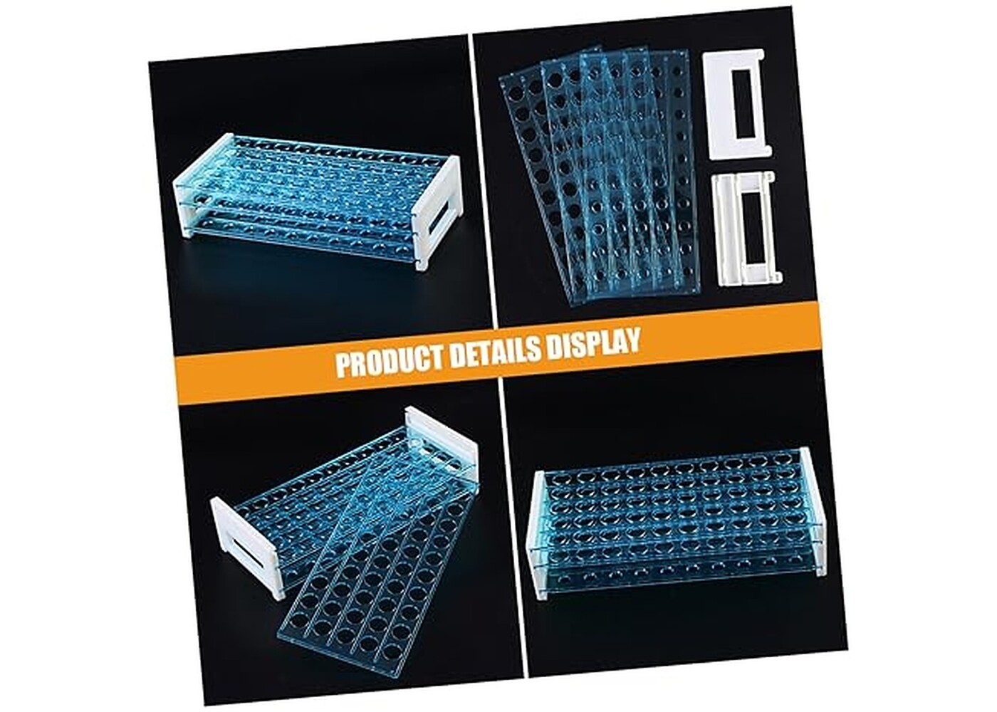 Rexar Detachable Test Tube Rack for Laboratory and Centrifuge Tubes – Tube Holder for 50 Tubes