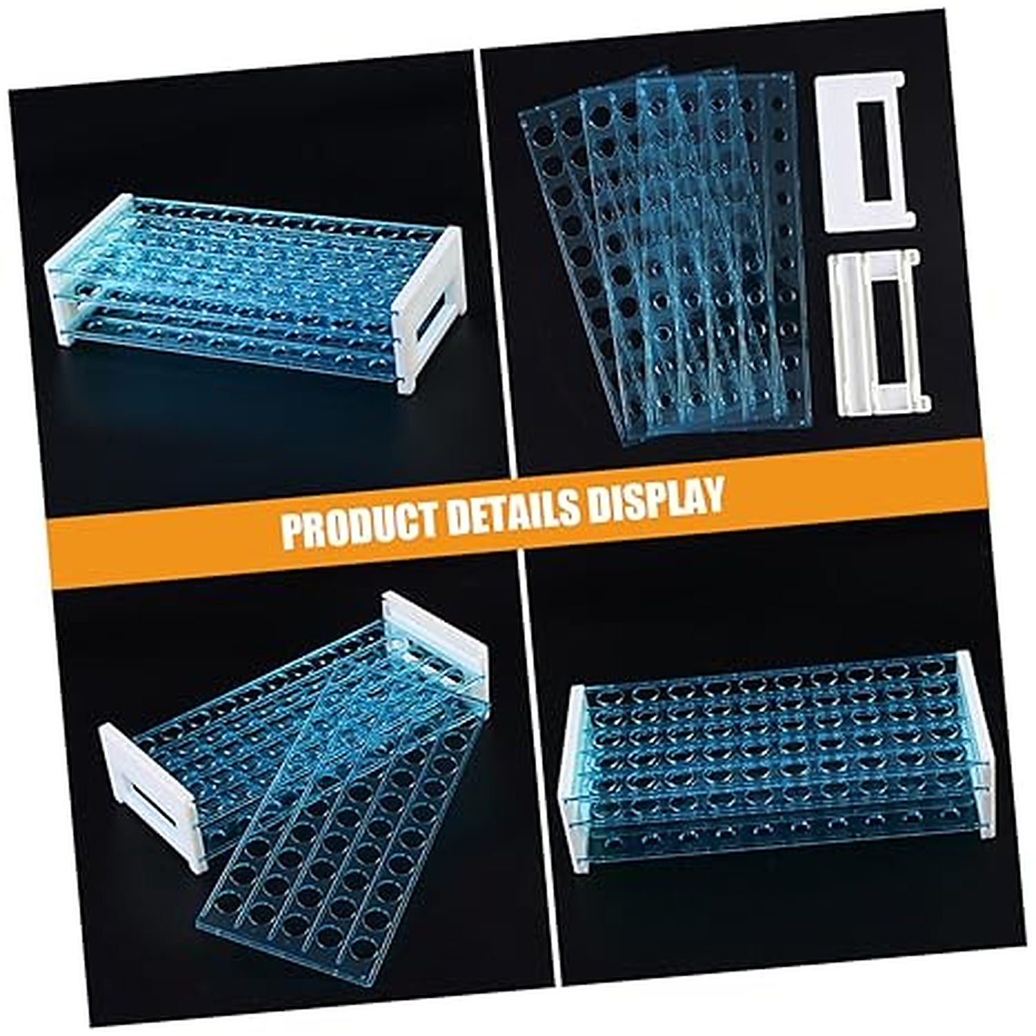 Rexar Detachable Test Tube Rack for Laboratory and Centrifuge Tubes – Tube Holder for 50 Tubes