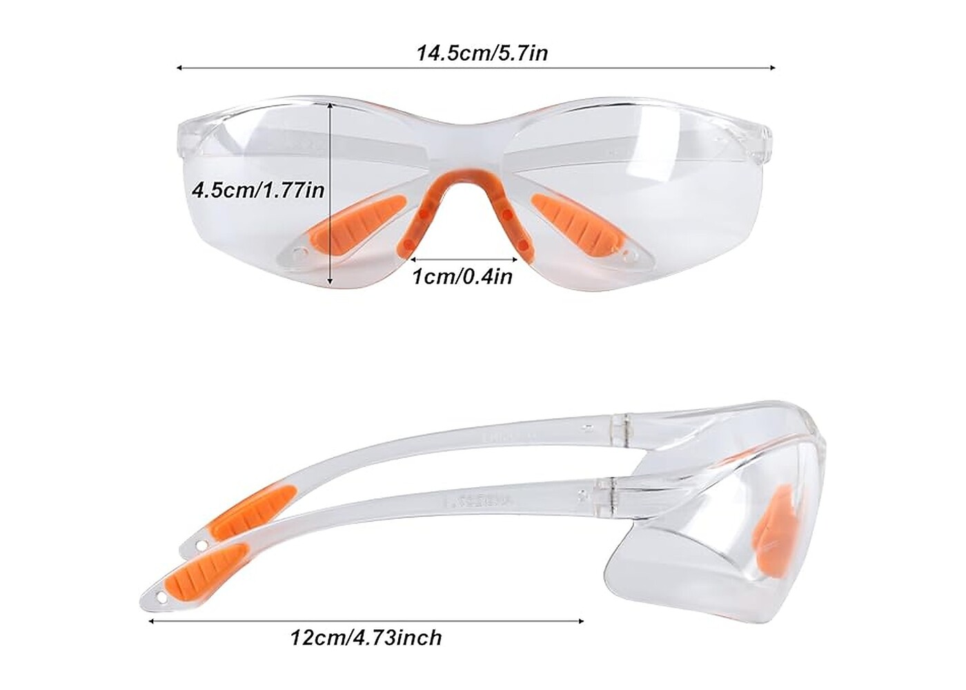 Rexar Transparent Safety Glasses with Clear Polycarbonate Lenses – Protective Eyewear 12 Pack