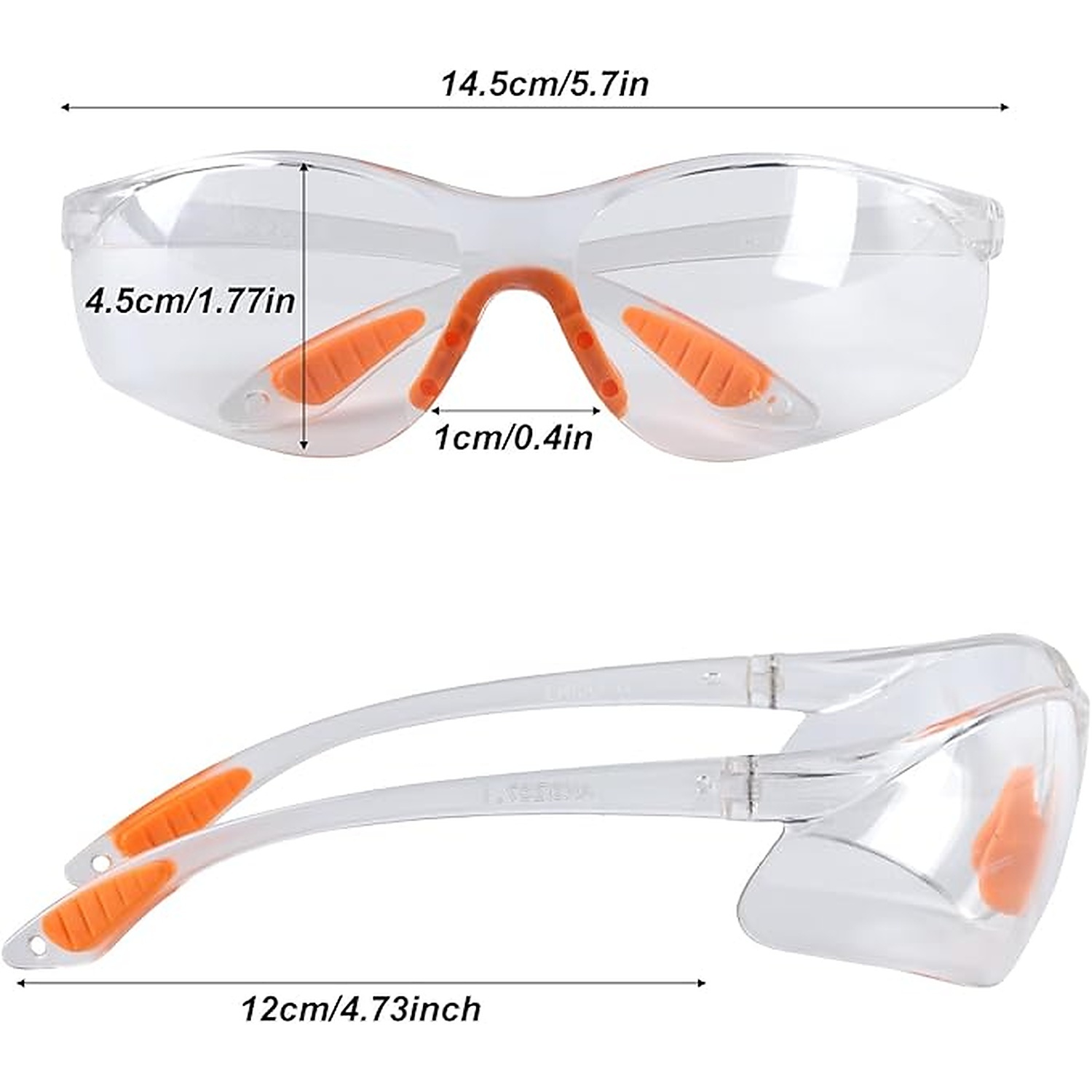 Rexar Transparent Safety Glasses with Clear Polycarbonate Lenses – Protective Eyewear 12 Pack