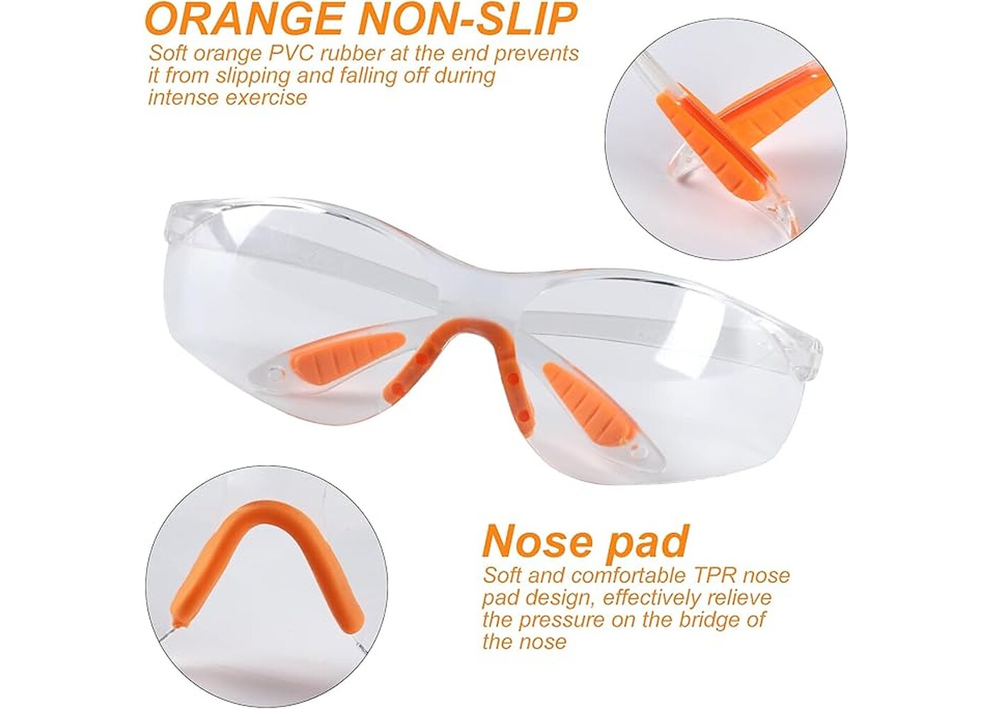 Rexar Transparent Safety Glasses with Clear Polycarbonate Lenses – Protective Eyewear 12 Pack