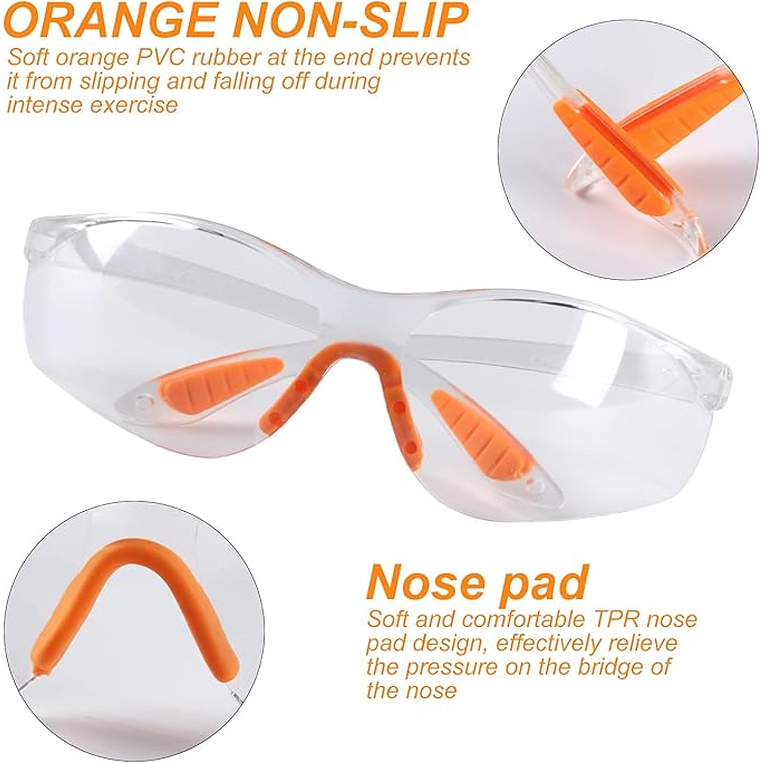 Rexar Transparent Safety Glasses with Clear Polycarbonate Lenses – Protective Eyewear 12 Pack