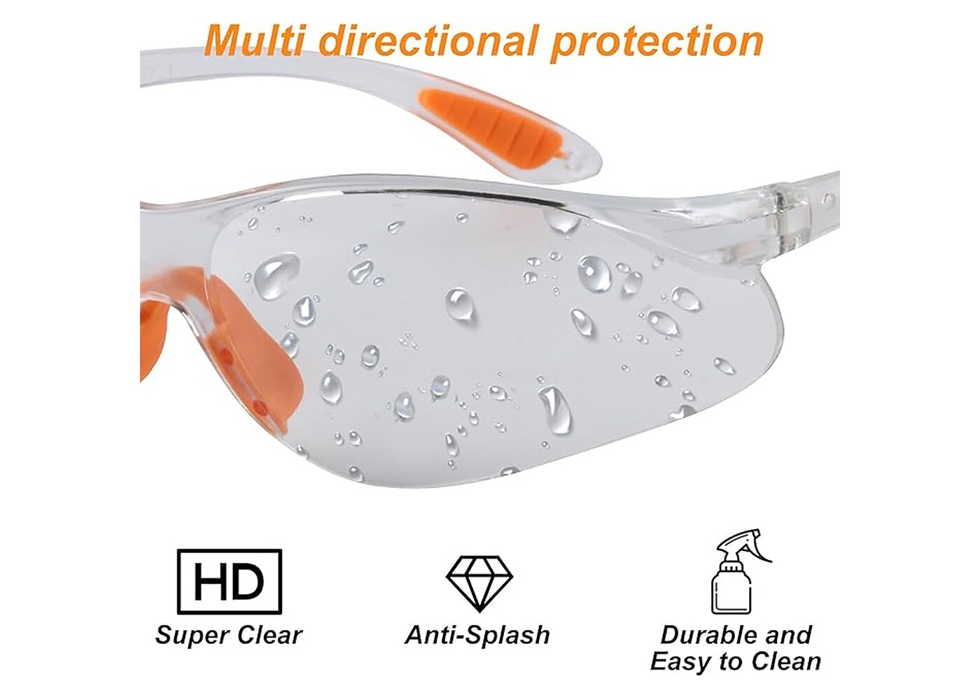 Rexar Transparent Safety Glasses with Clear Polycarbonate Lenses – Protective Eyewear 12 Pack