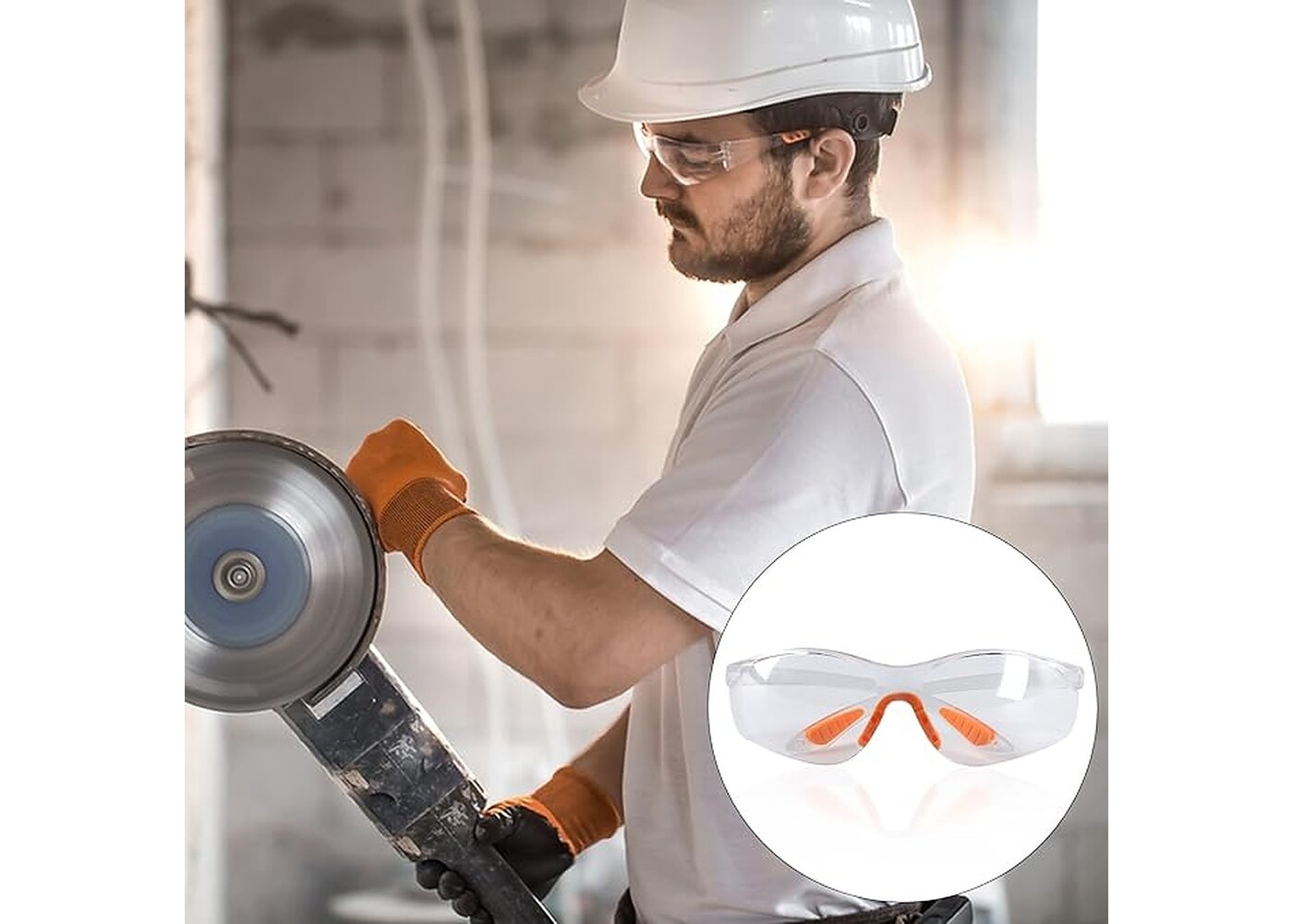 Rexar Transparent Safety Glasses with Clear Polycarbonate Lenses – Protective Eyewear 12 Pack