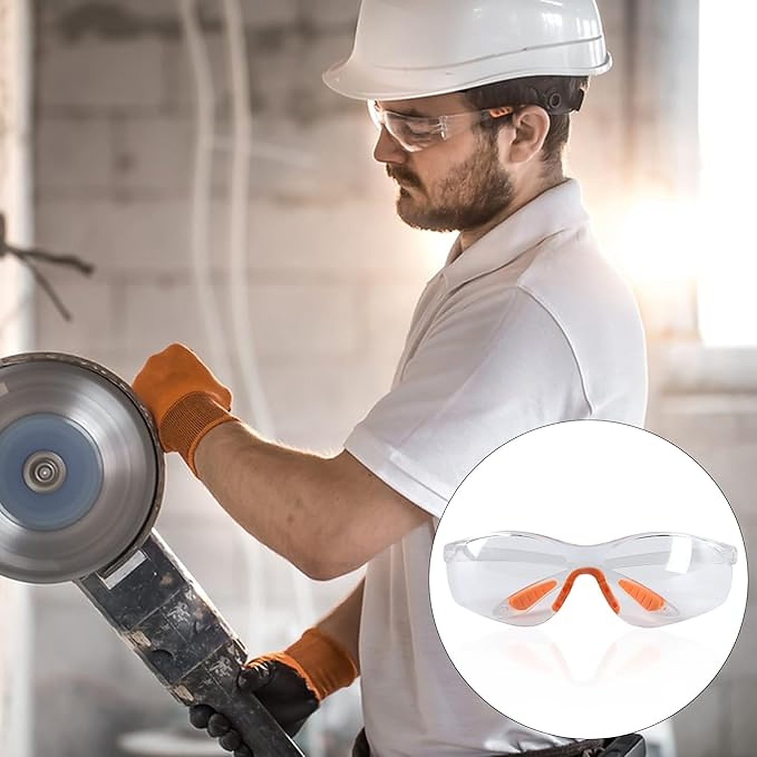 Rexar Transparent Safety Glasses with Clear Polycarbonate Lenses – Protective Eyewear 12 Pack