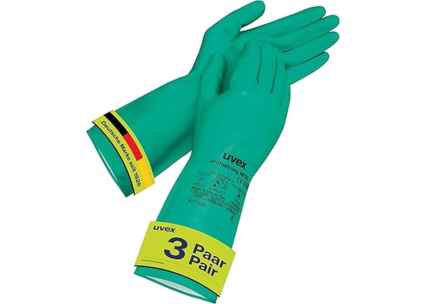 Rexar Uvex Profastrong NF33 Nitrile Chemical Protection Gloves – 3 Pair Pack