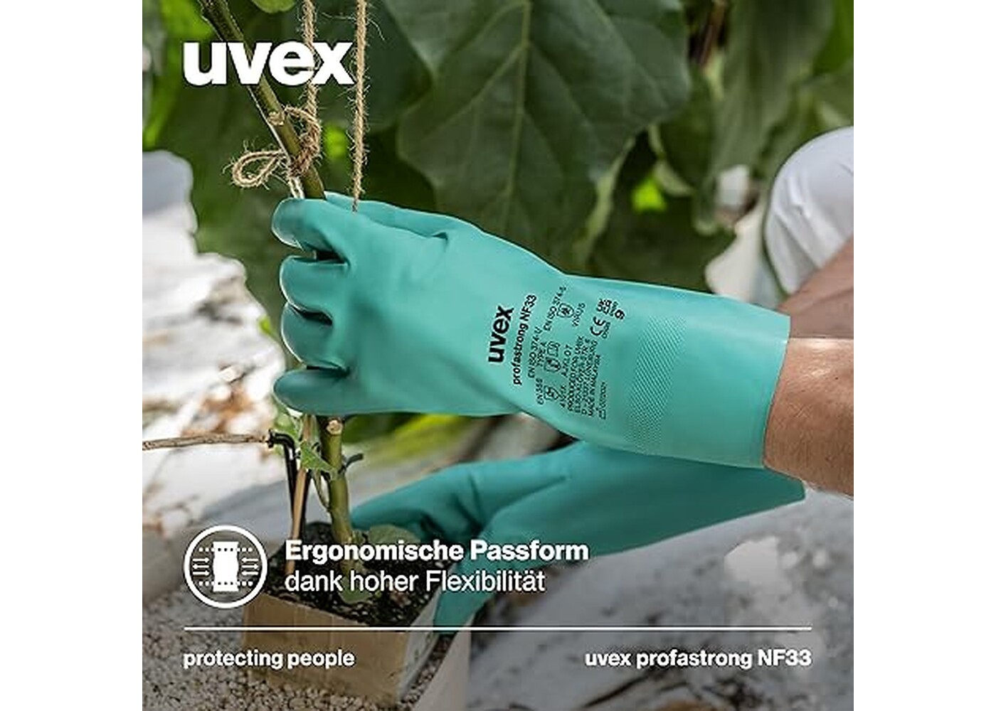 Rexar Uvex Profastrong NF33 Nitrile Chemical Protection Gloves – 3 Pair Pack