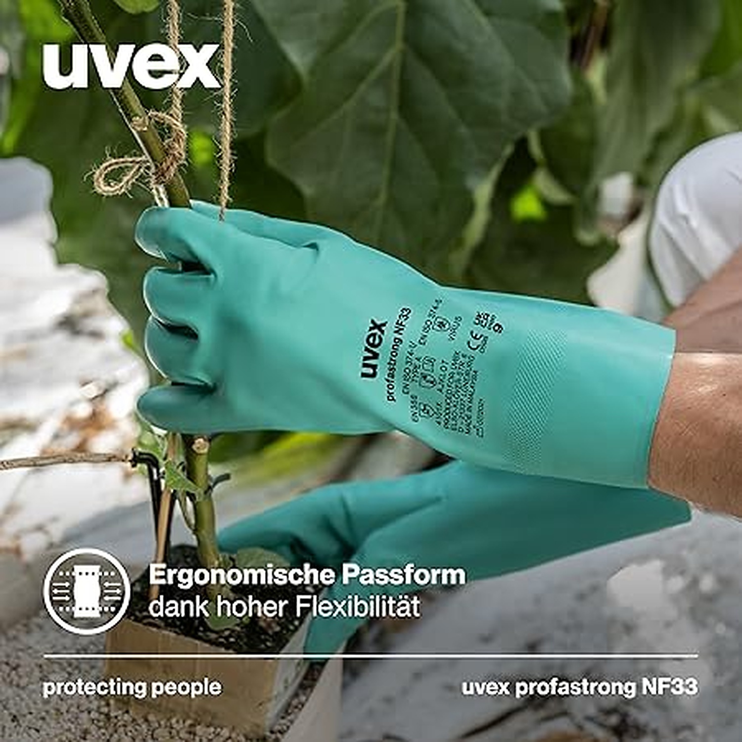 Rexar Uvex Profastrong NF33 Nitrile Chemical Protection Gloves – 3 Pair Pack