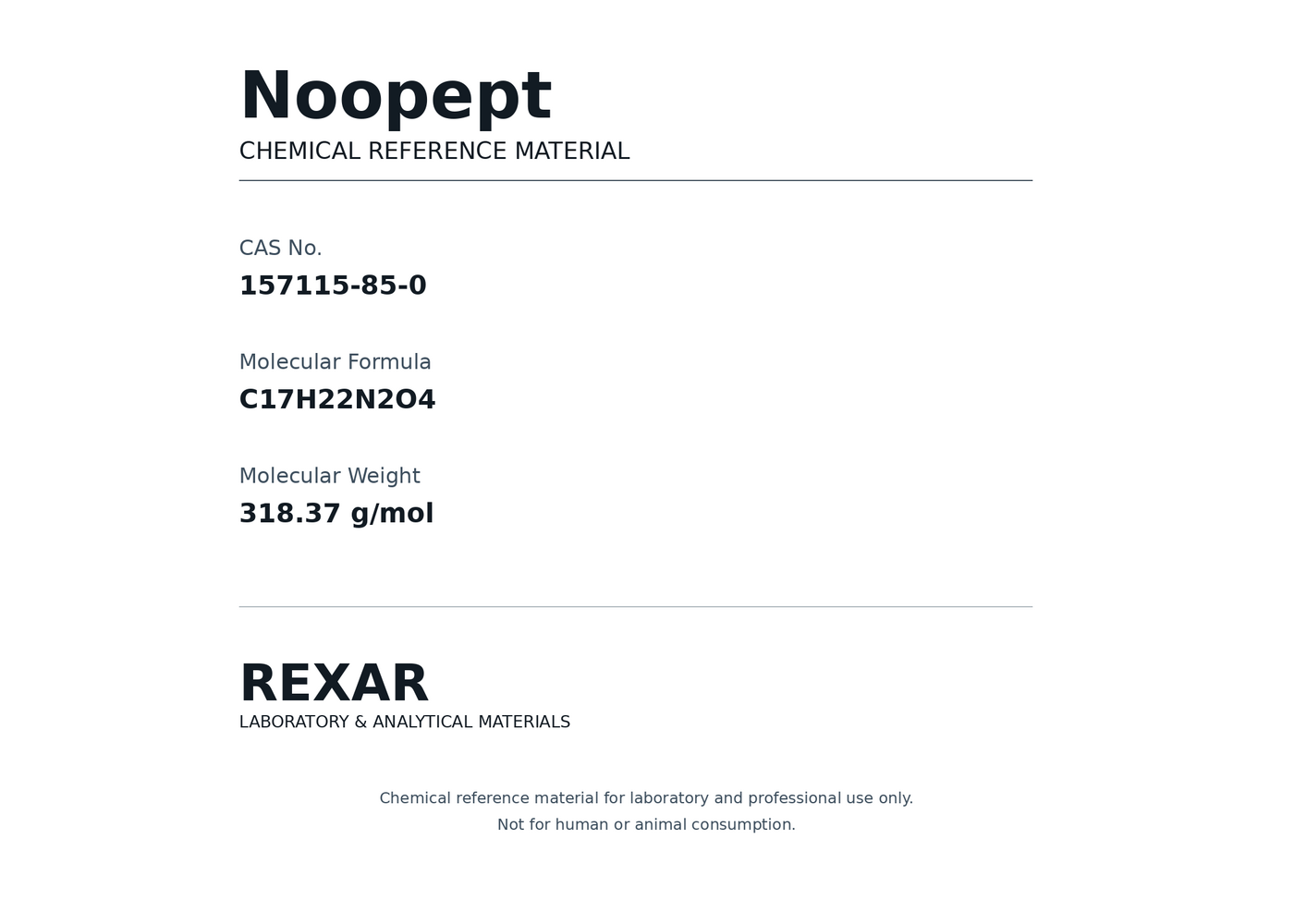 Rexar Noopept - CAS 157115-85-0