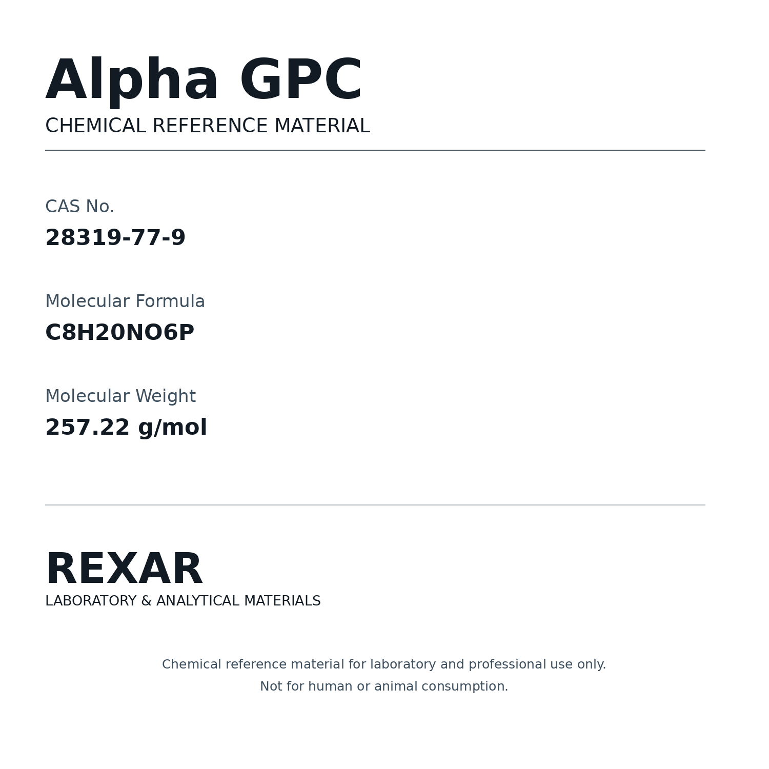 Rexar Alpha-GPC - CAS 28319-77-9