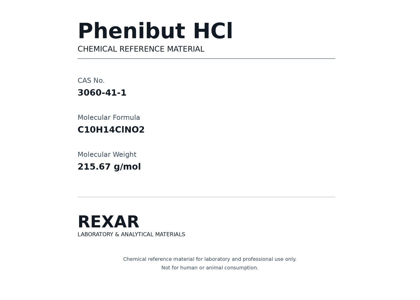 Rexar Phenibut HCL - CAS 3060-41-1
