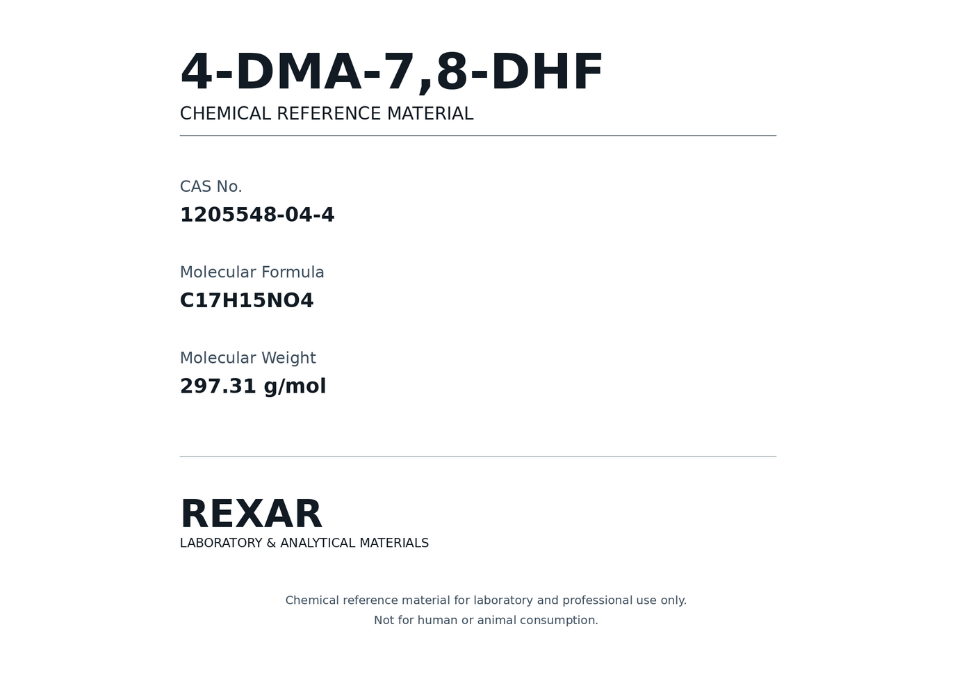 Rexar 4 DMA-7,8 DHF – CAS 1205548-04-4
